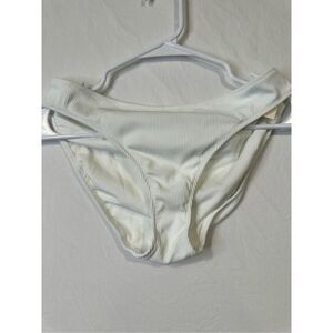 Aerie white ribbed bikini bottom, size large